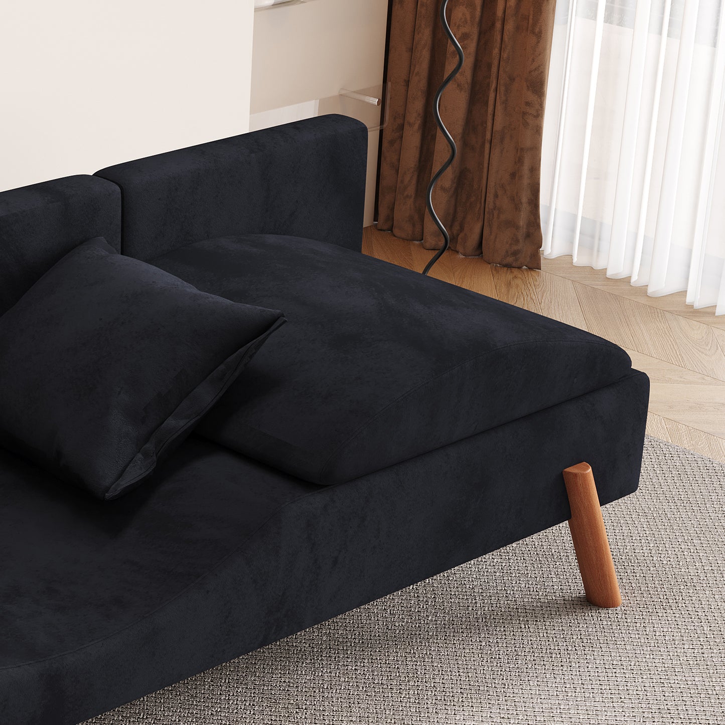 Cut-and-fill chaise longue, convertible multifunctional loveseat sofa