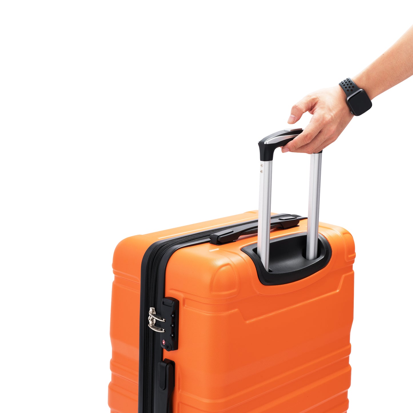 Luggage Sets New Model Expandable ABS Hardshell 3pcs Clearance Luggage Hardside Lightweight Durable Suitcase sets Spinner Wheels Suitcase with TSA Lock 20''24''28''(orange)