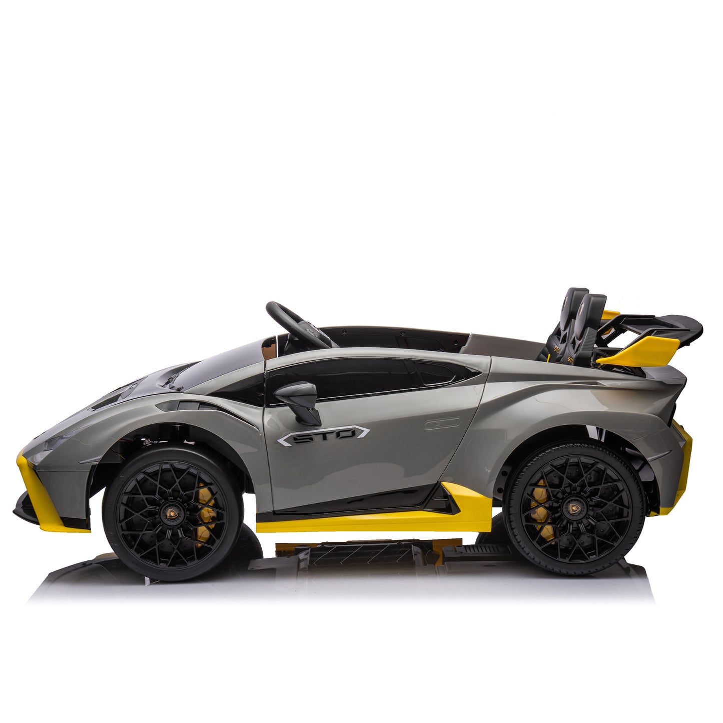 Lamborghini Huracan Sto 24V Kids Electric Ride-On Drift Car: Speeds 1.86-5.59 MPH, Ages 3-8, Foam Front Wheels, 360° Spin, LED Lights, Dynamic Music, Early Learning, USB Port, Drift Feature