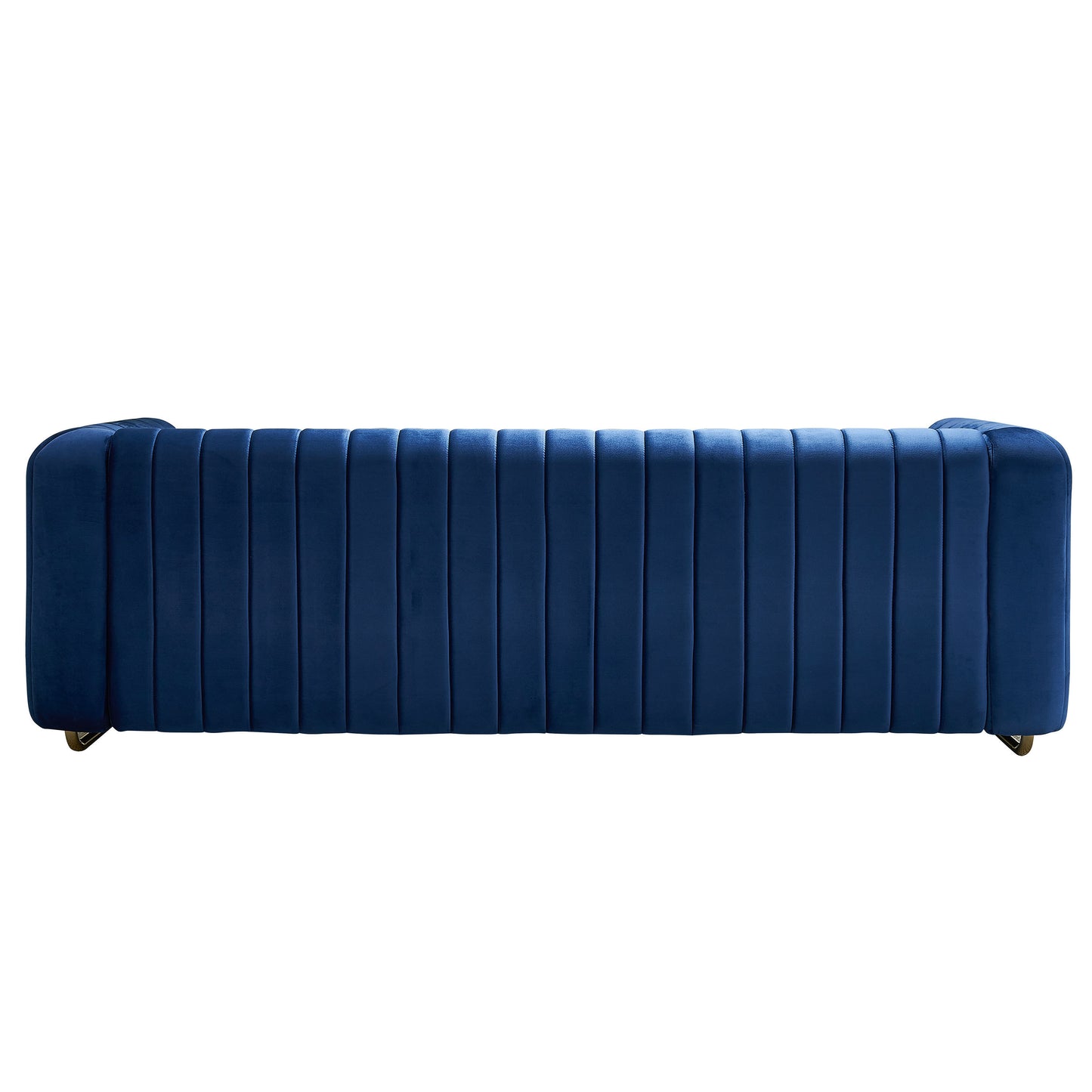 Contemporary Velvet Sofa Couch 84.25''W for Living Room, Blue