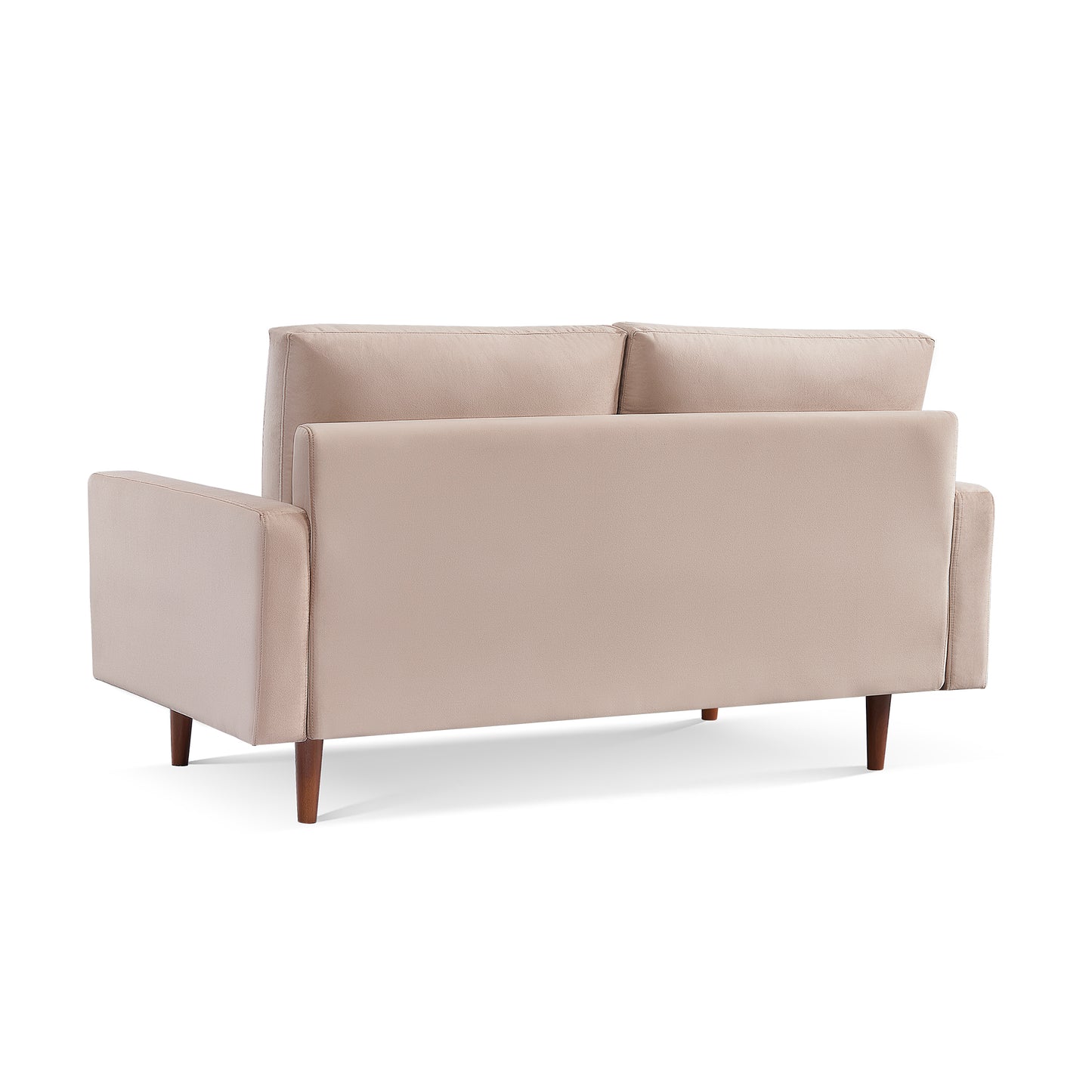 69 Inches Modern Beige Velvet Upholstered Loveseat Couch