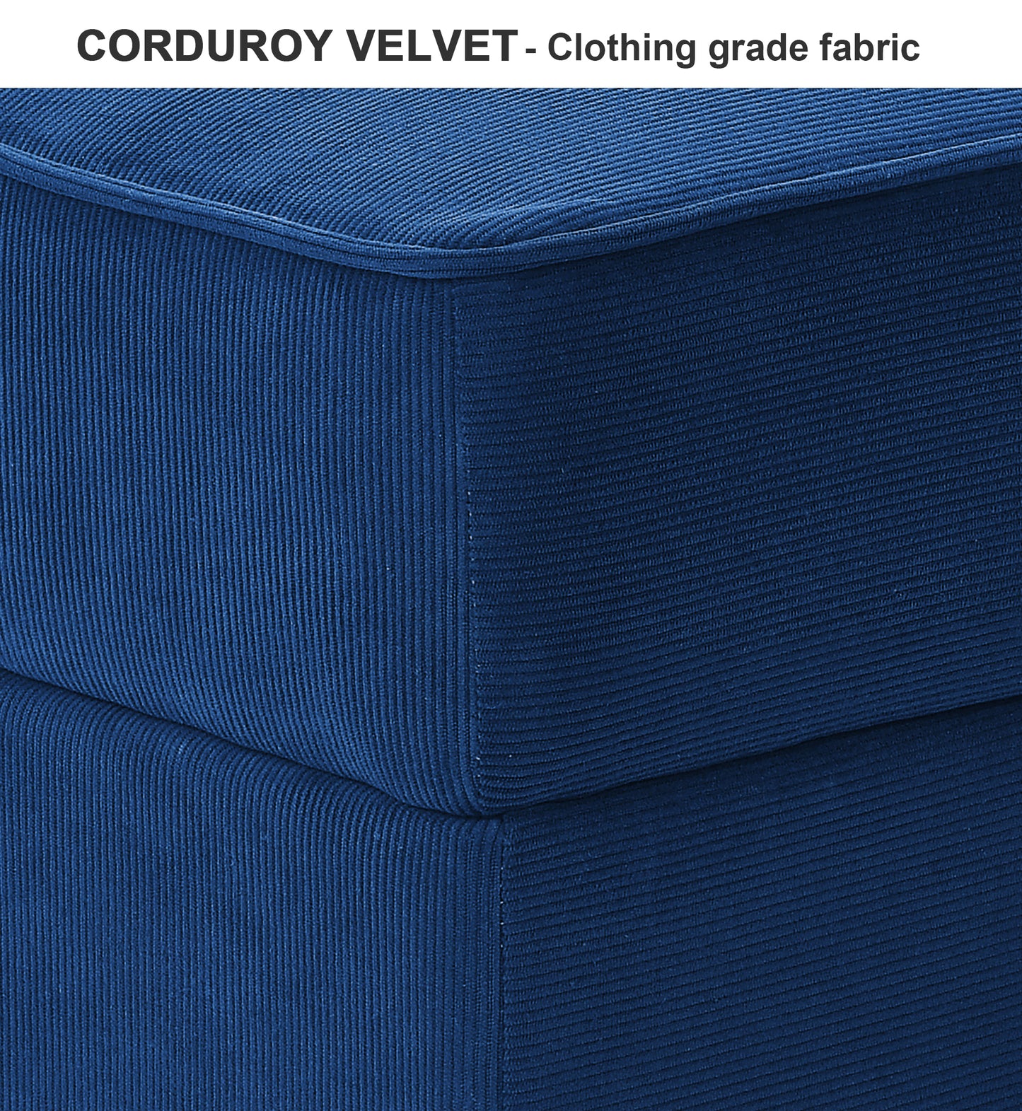 Sectional Modular Sofa, 7 Storage Seat Sofa Bed Couch for Living Room, Navy Blue Corduroy Velvet