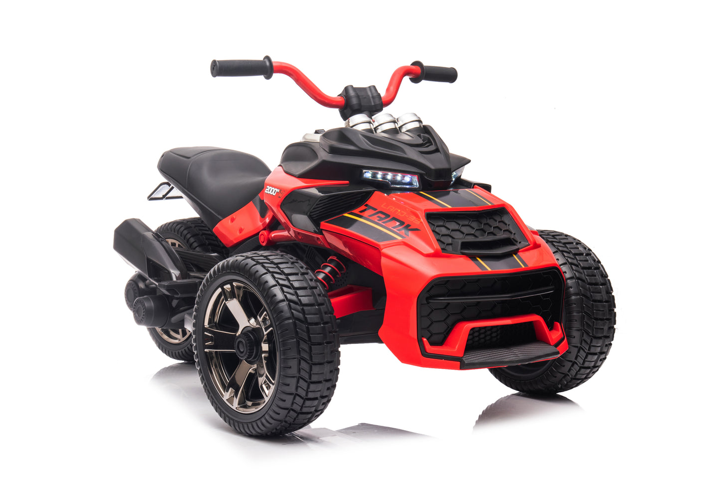 24V Kids Ride On ATV, 3 Wheeler Electric Vehicle, Battery Powered Ride on Motorcycle for Boys Girls with LED Lights, Music, High Low Speed, Soft Start