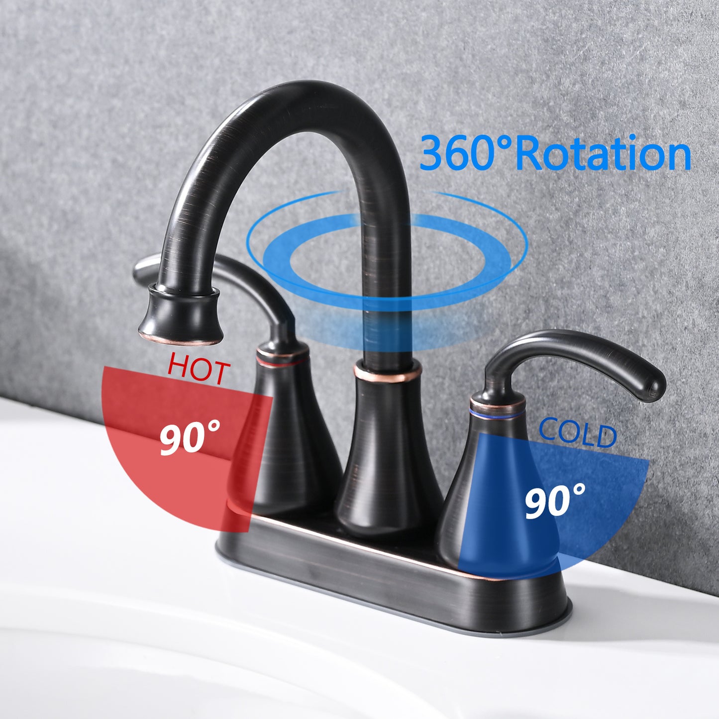 Elegant Oil-Rubbed Bronze Bathroom Sink Faucet with Dual Handles and Pop-up Drain