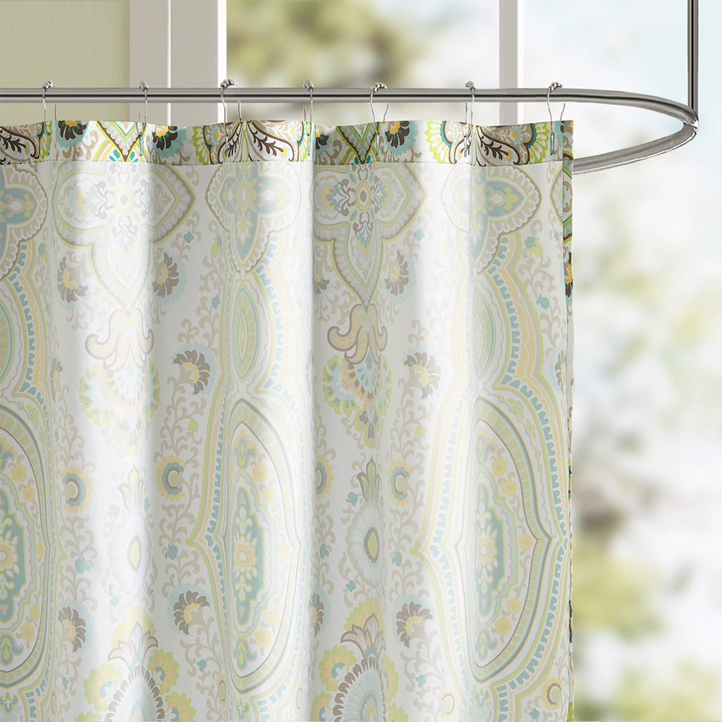 Tasia Global-Inspired Lightweight Bathroom Shower Curtain