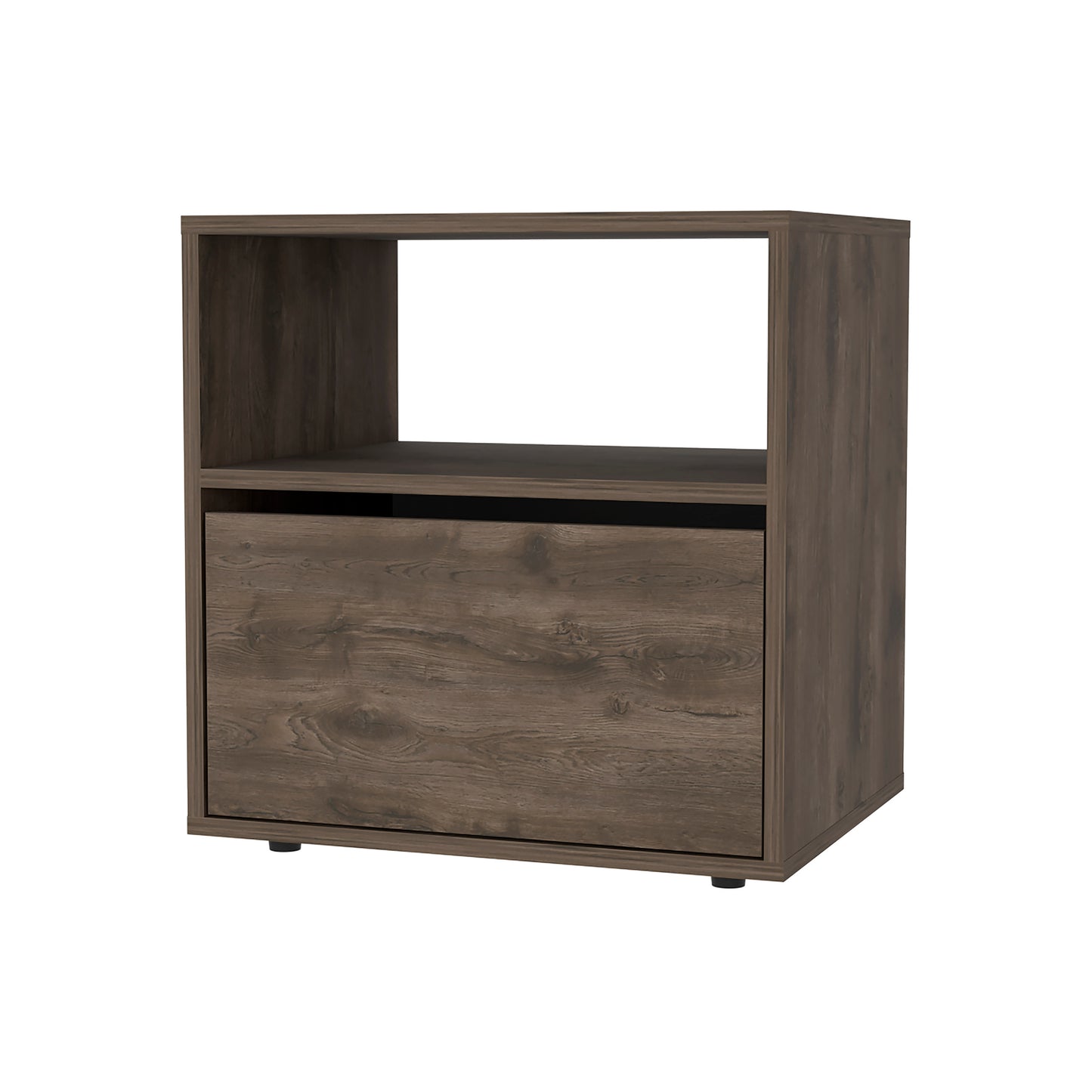 Sauvie 1-Shelf Nightstand Dark Brown