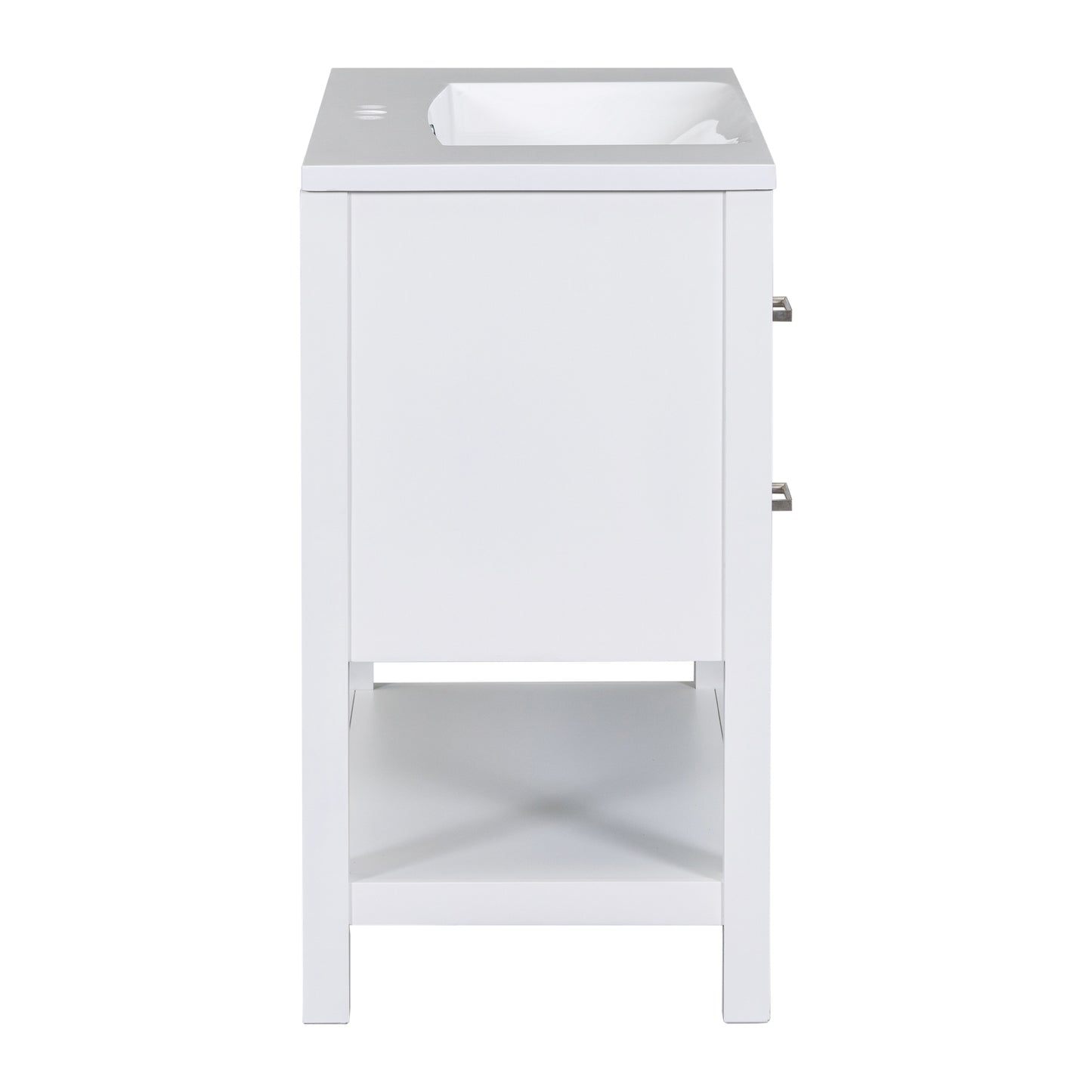 [Cabinet Only]36" White Modern Bathroom Vanity with USB(Sink not included)