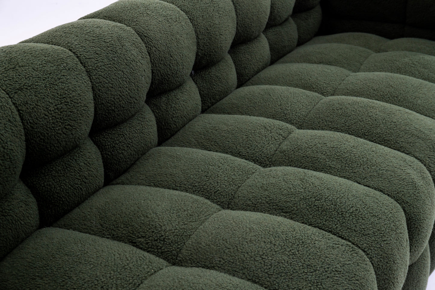 [New+Video]2146 Sofa includes two pillows 80" green  fleece for living room bedroom