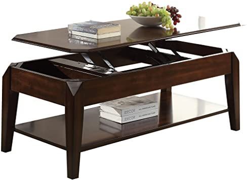 Elegant Walnut Coffee Table with Lift Top - Docila 80660