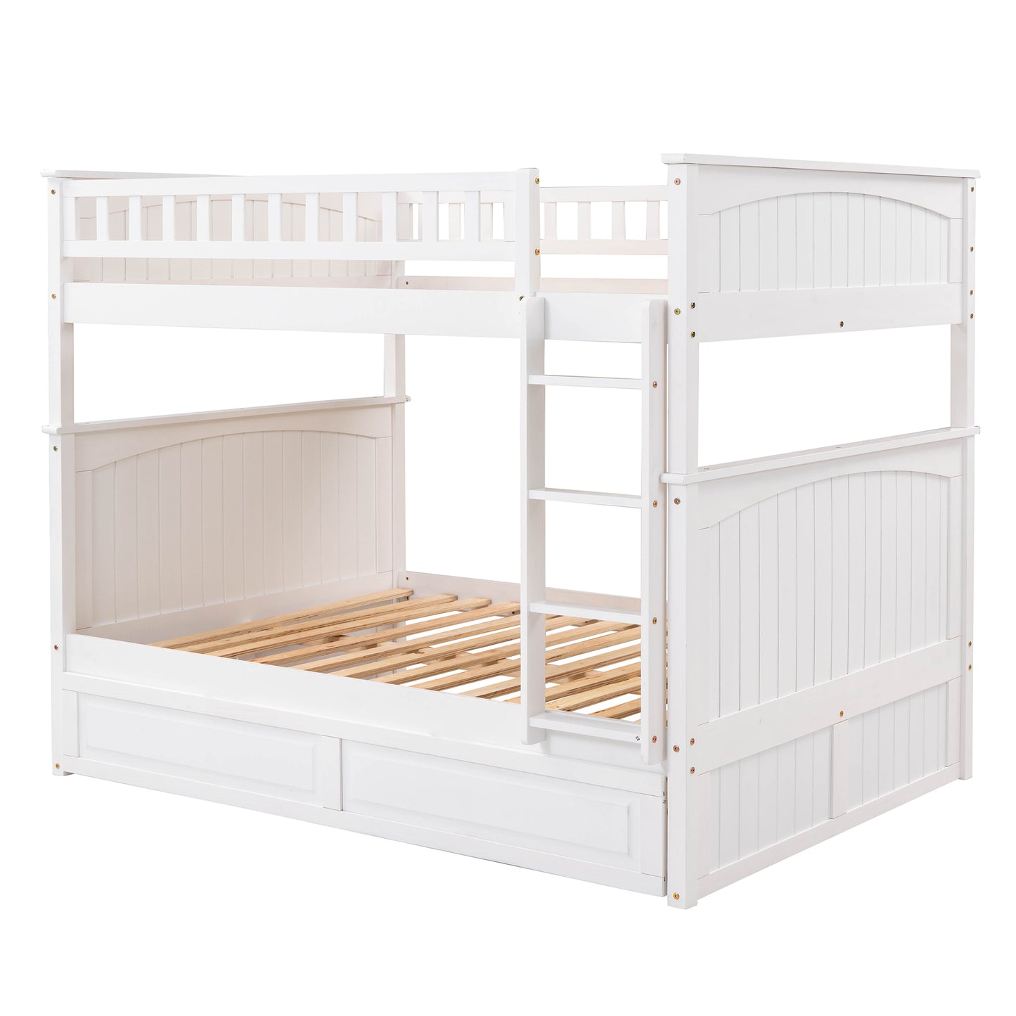 White Full Bunk Bed with Twin Trundle for Maximum Space Saving