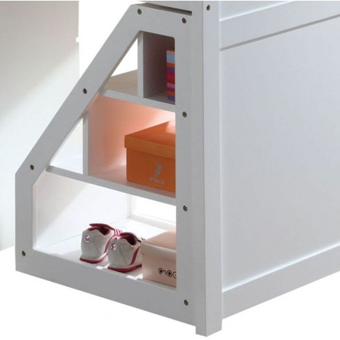 Wyatt Loft Bed & Storage in White 19405