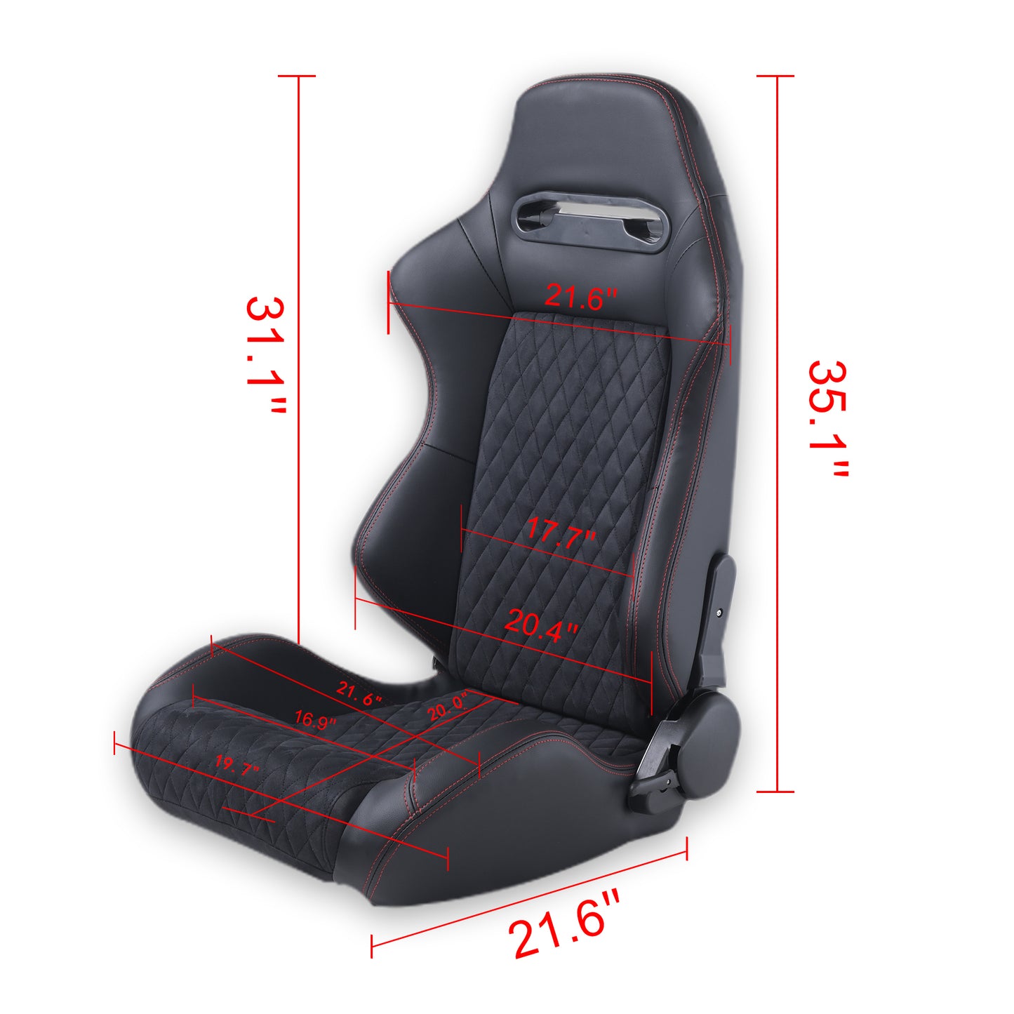 Premium Racing Seats with Double Slider Adjustment - 2PCS