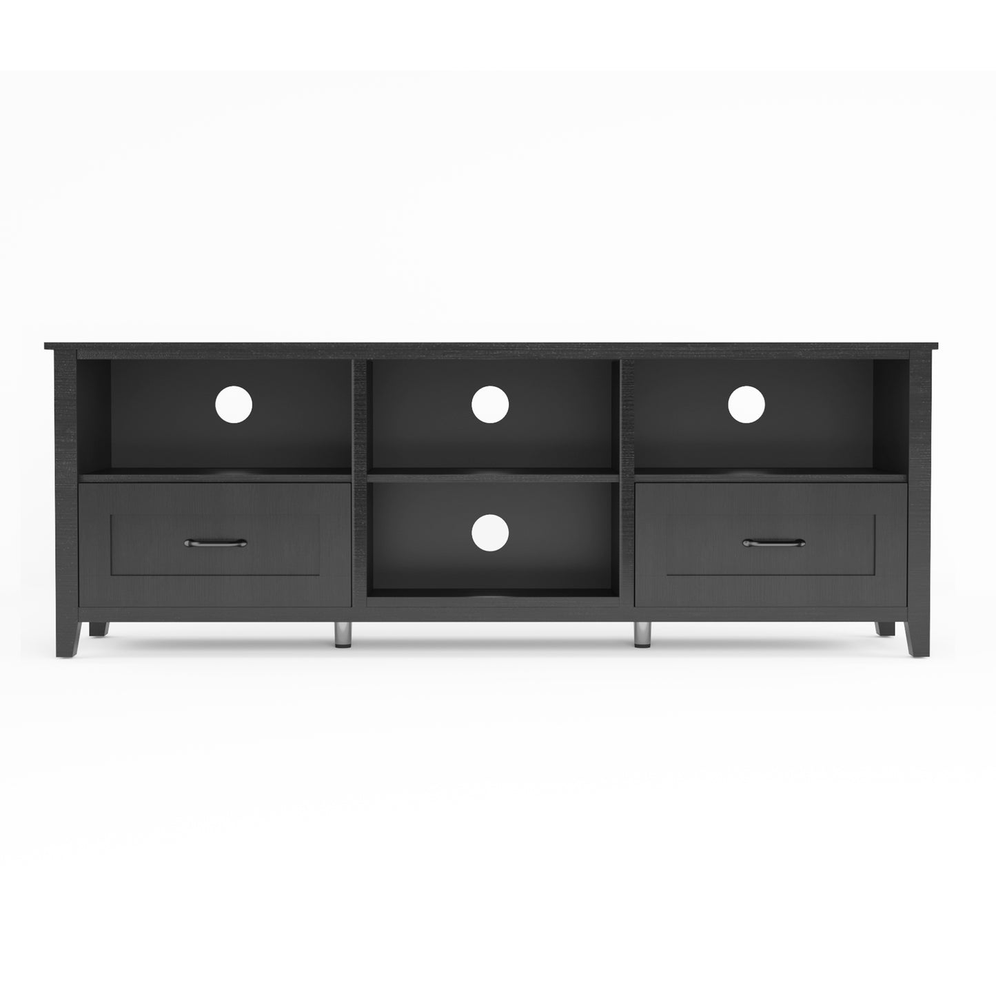 Sleek 70.08 Inch Black TV Stand with Ample Storage