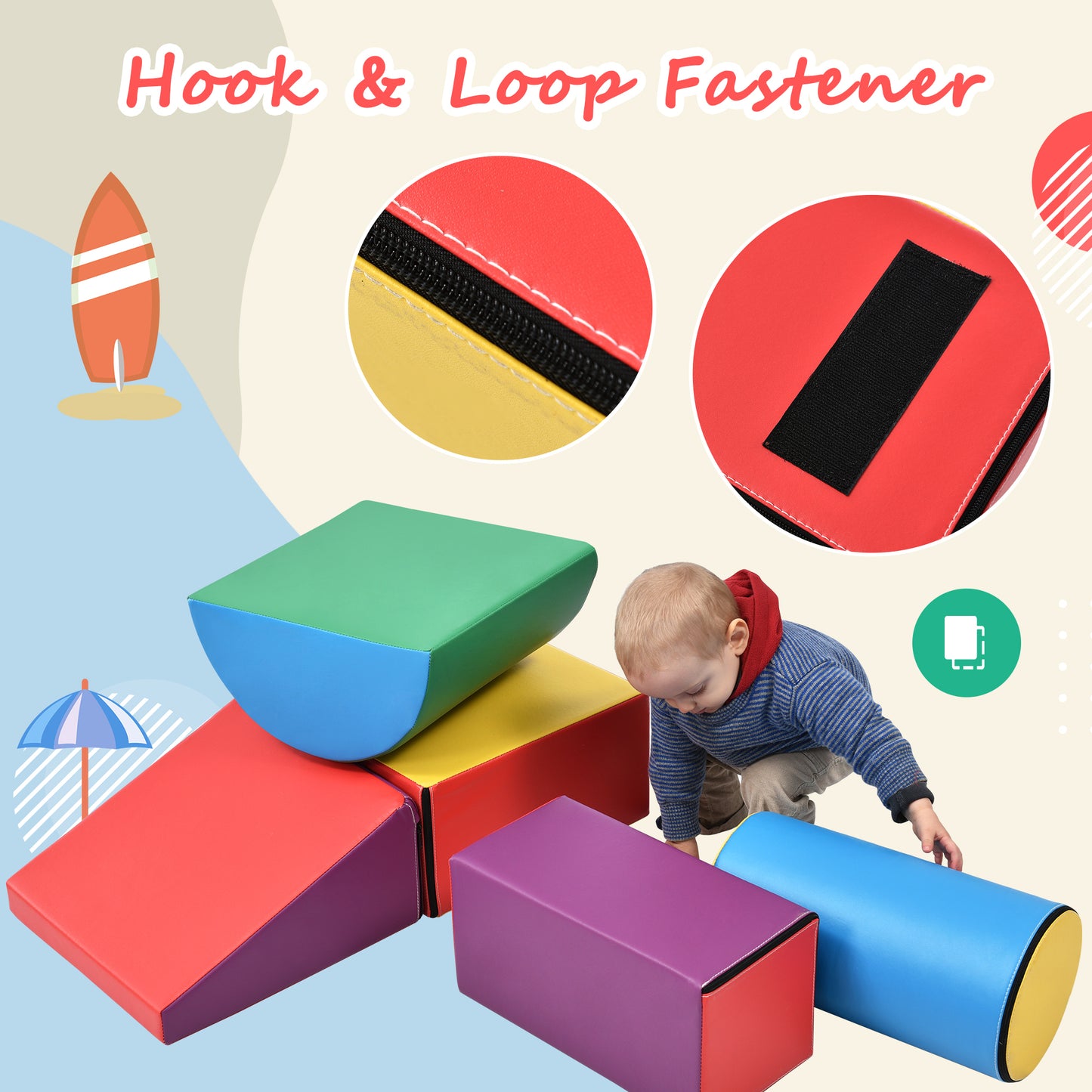 Soft Climb and Crawl Foam Playset, Safe Soft Foam Nugget Shapes Block for Infants, Preschools, Toddlers, Kids Crawling and Climbing Indoor Active Stacking Play Structuretx