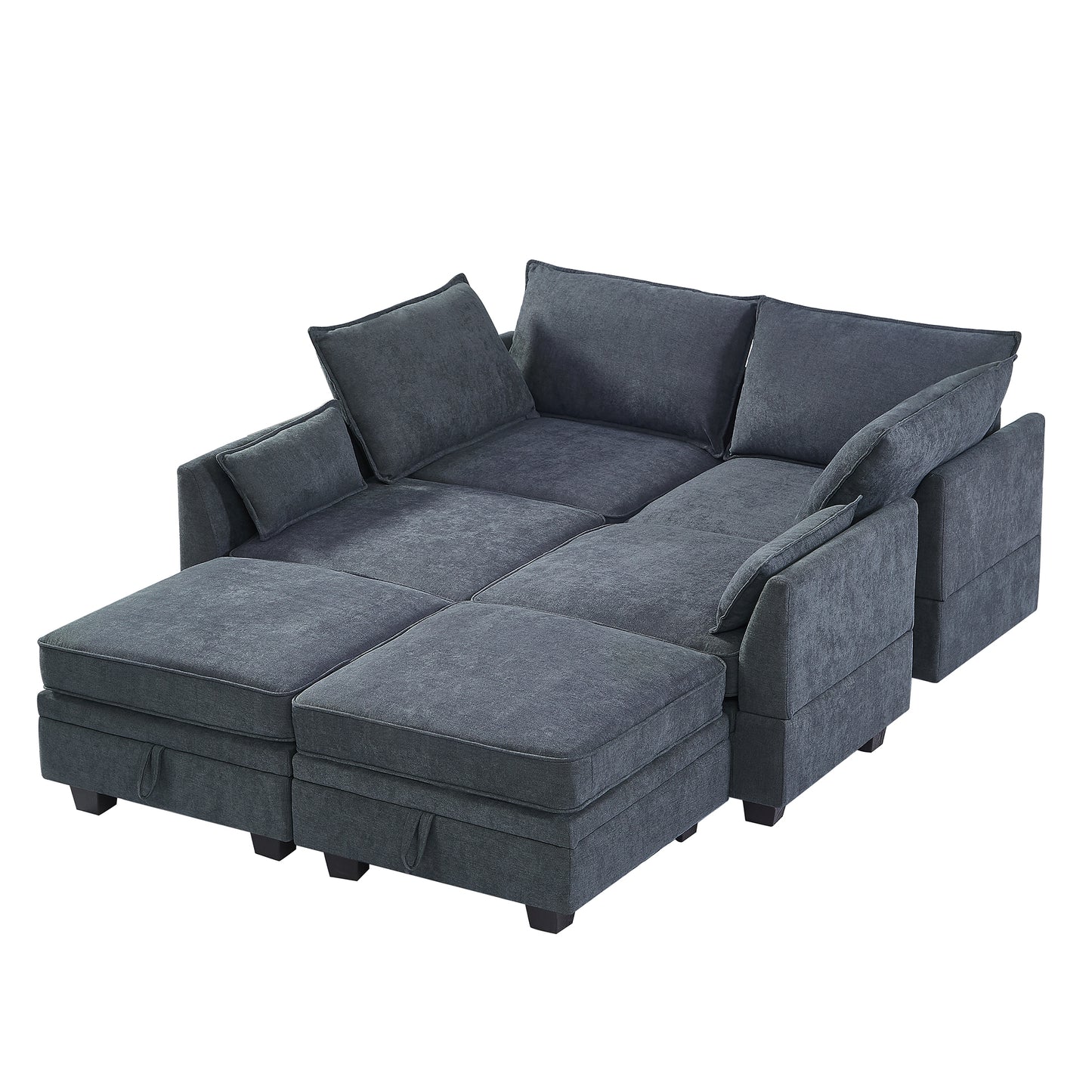 U_Style Modern Large U-Shape Modular Sectional Sofa,  Convertible Sofa Bed with Reversible Chaise for Living Room, Storage Seat