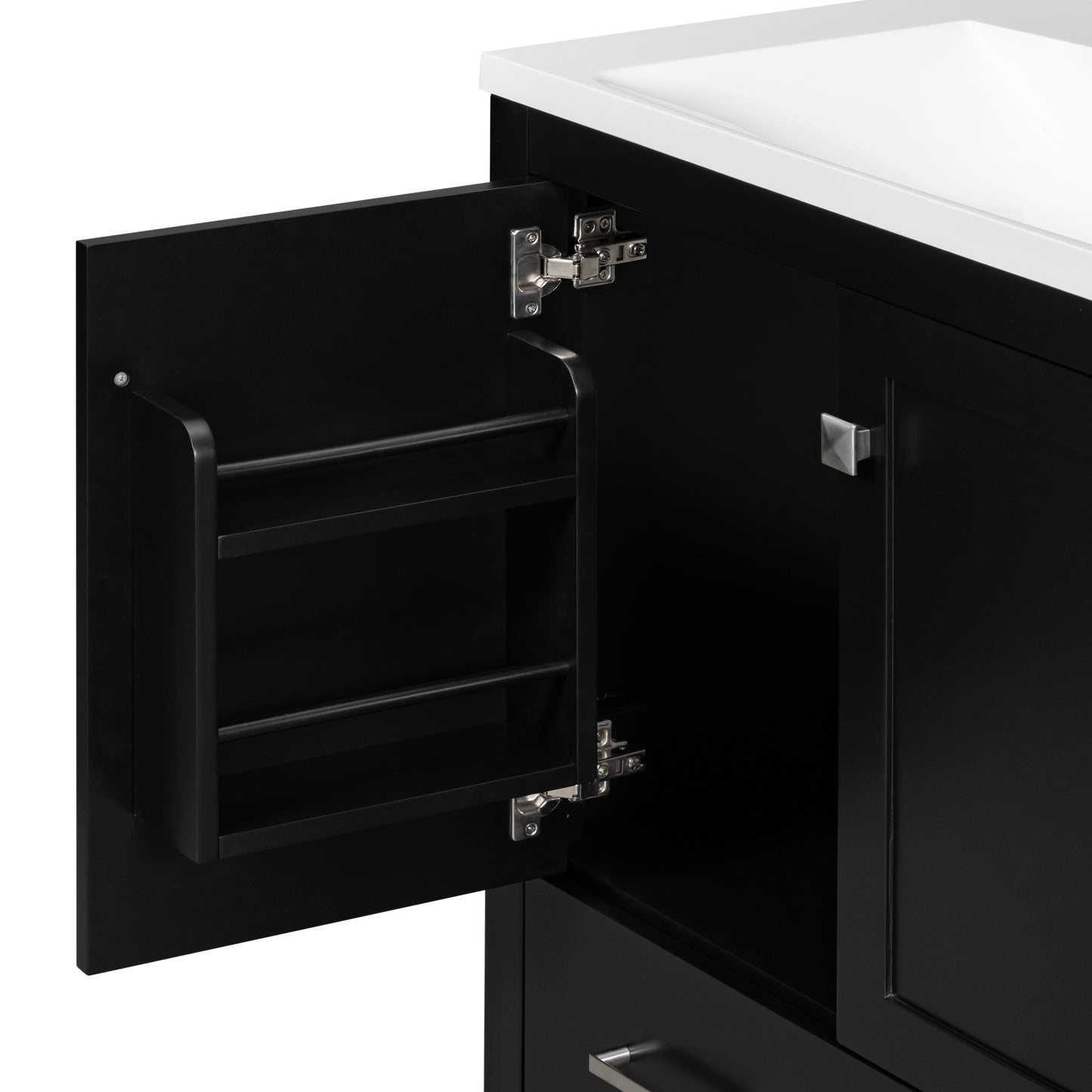 30" Black Bathroom Vanity with Single Sink, Combo Cabinet Undermount Sink, Bathroom Storage Cabinet with 2 Doors and a Drawer, Soft Closing, Multifunctional Storage, Solid Wood Frame