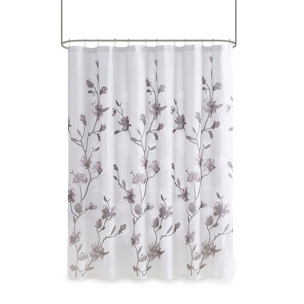 Shower Curtain Set: Elegant Floral Design with Microfiber Liner