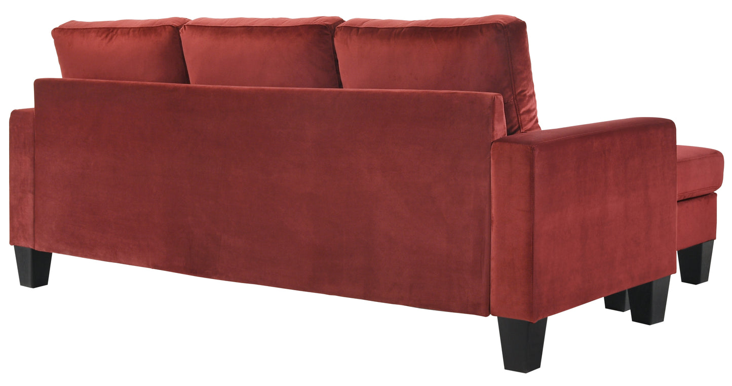 Elegant Burgundy Sofa Chaise: Glory Furniture Jessica - USA Made