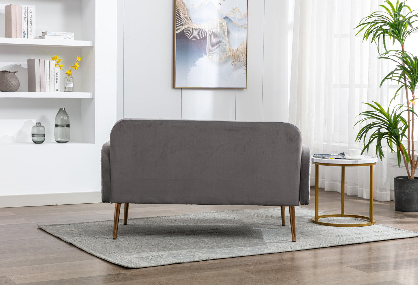 Velvet  Sofa , Accent sofa .loveseat sofa with metal feet