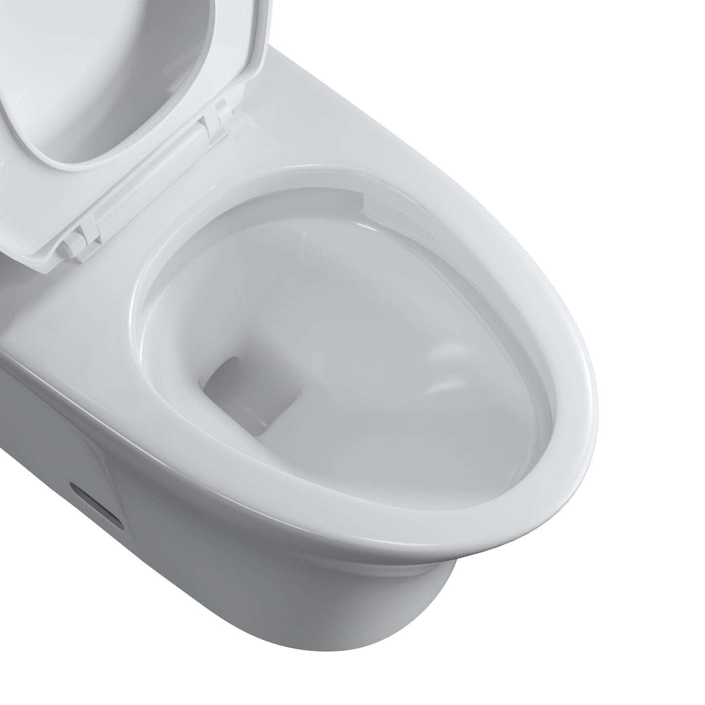 Dual Flush Elongated Standard One Piece Toilet with Comfortable Seat Height, Soft Close Seat Cover, High-Efficiency Supply, and White Finish Toilet Bowl (White Toilet)