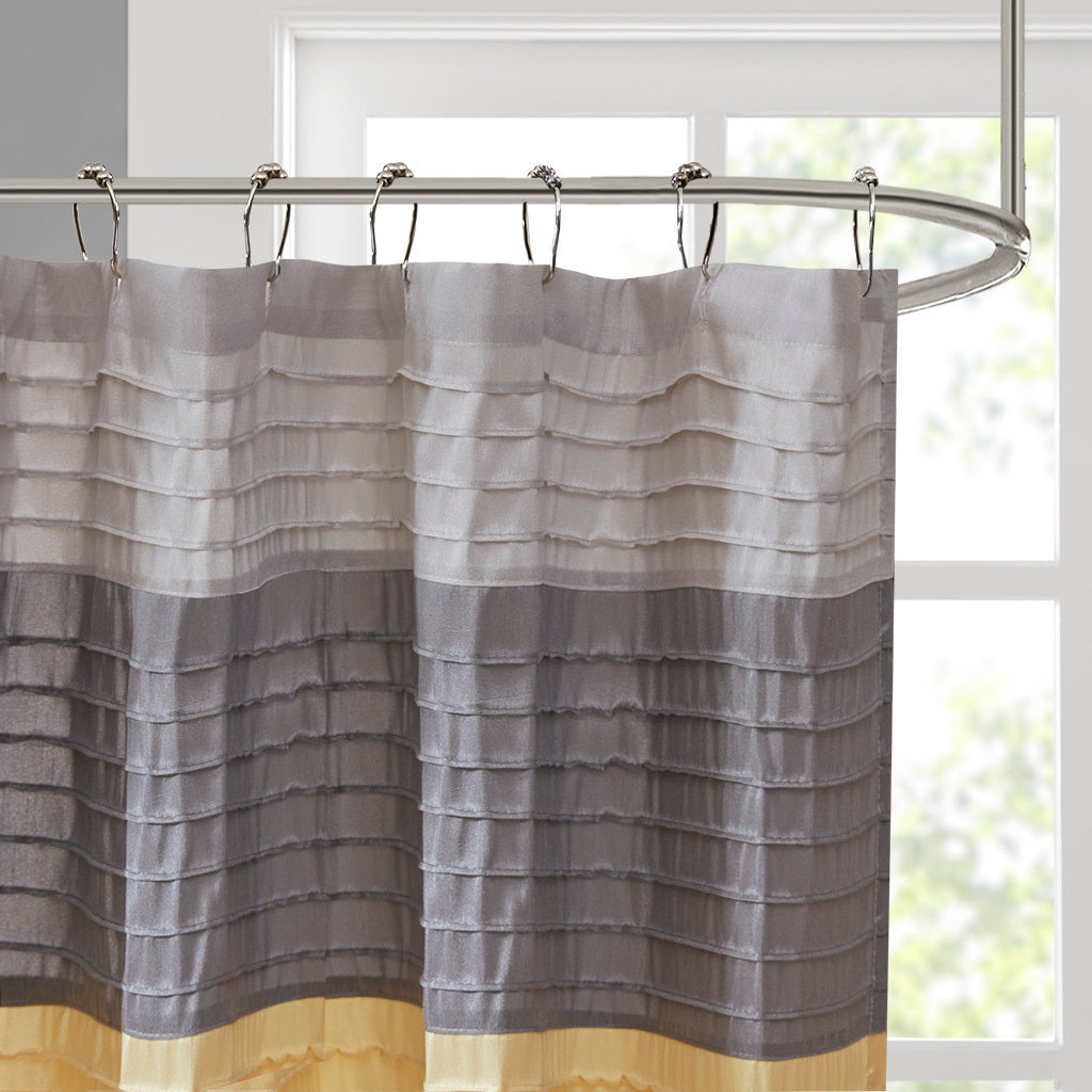 Luxurious Silk-Inspired Shower Curtain with Unique Textural Design