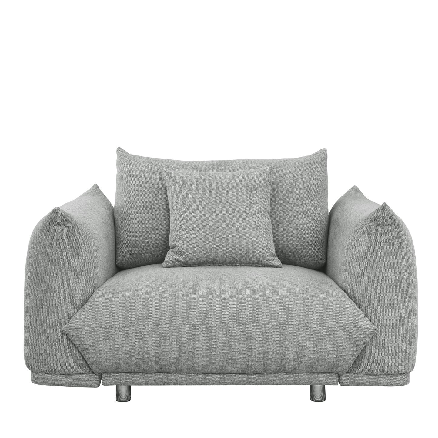 Living Room Upholstered Armchair with Backrest and Pillow