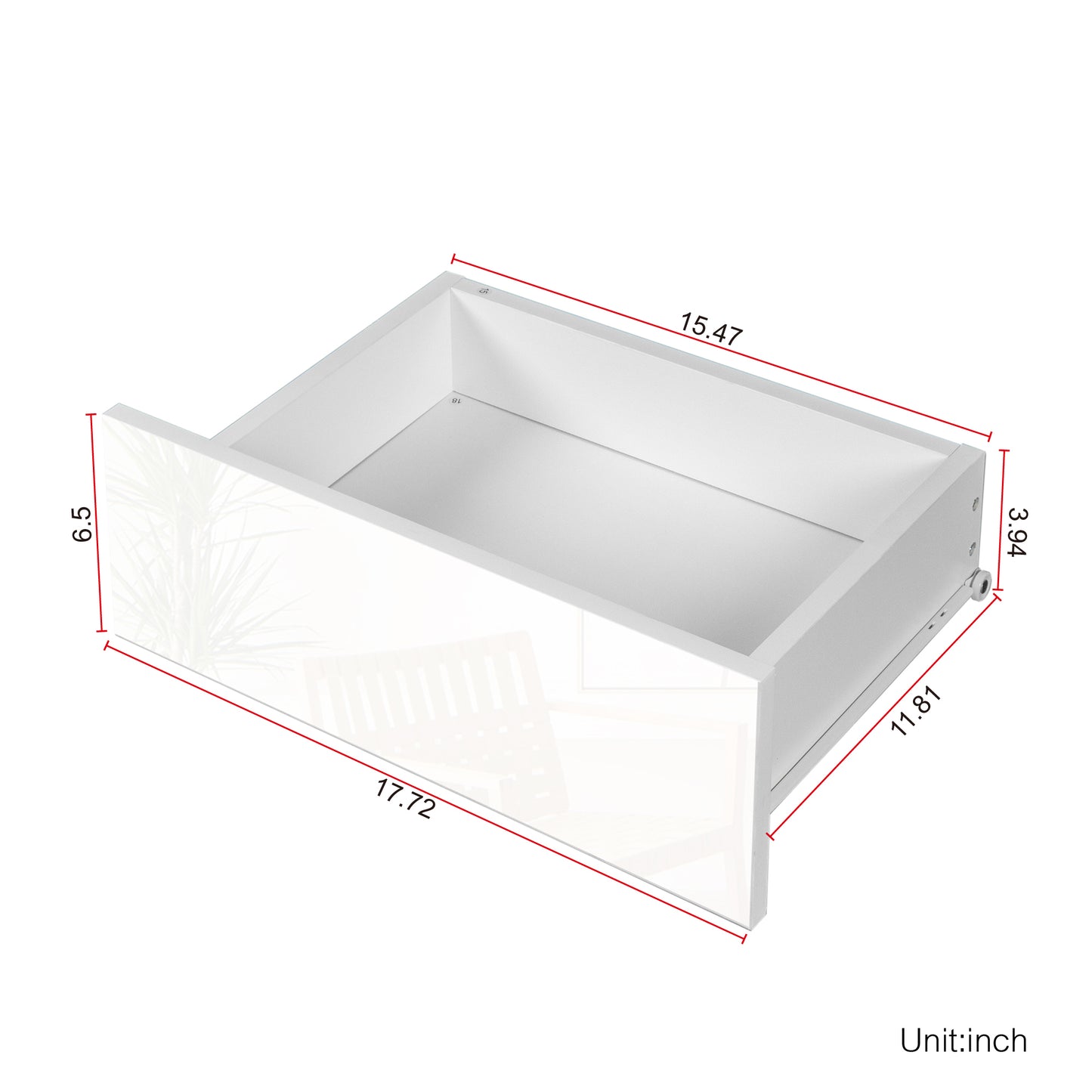 Sleek White High Gloss Nightstand with LED Lights and 3 Spacious Drawers