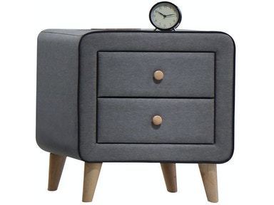 Valda Nightstand in Light Gray Fabric 24523