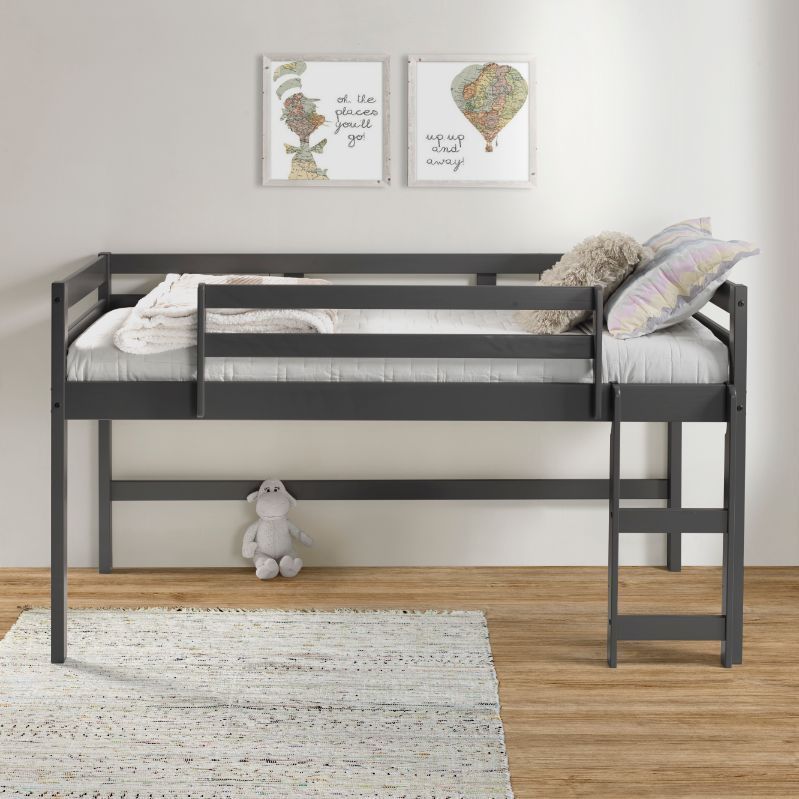 Lara Twin Loft Bed, Gray Finish 38255