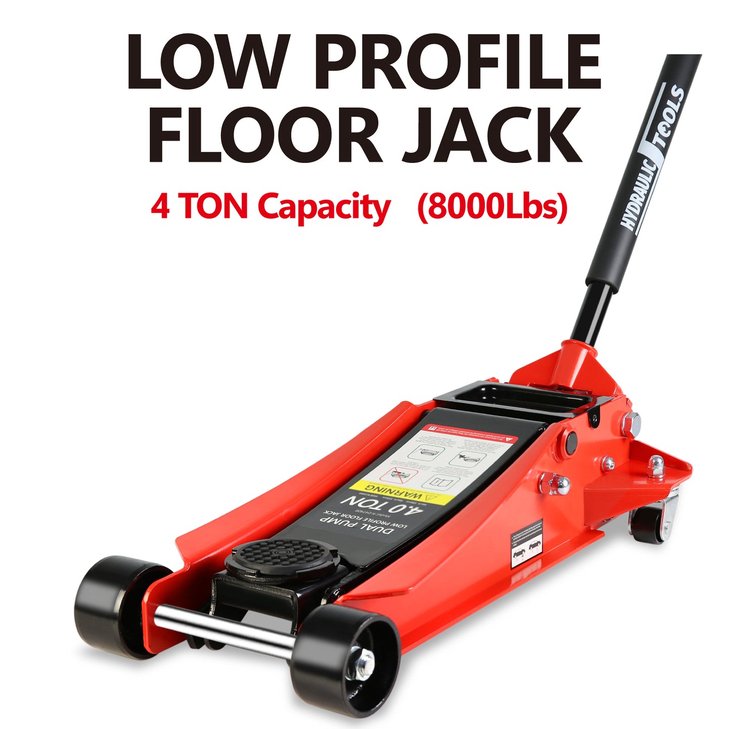 Heavy-Duty 4 Ton Low Profile Racing Floor Jack With Quick Dual Piston Pump