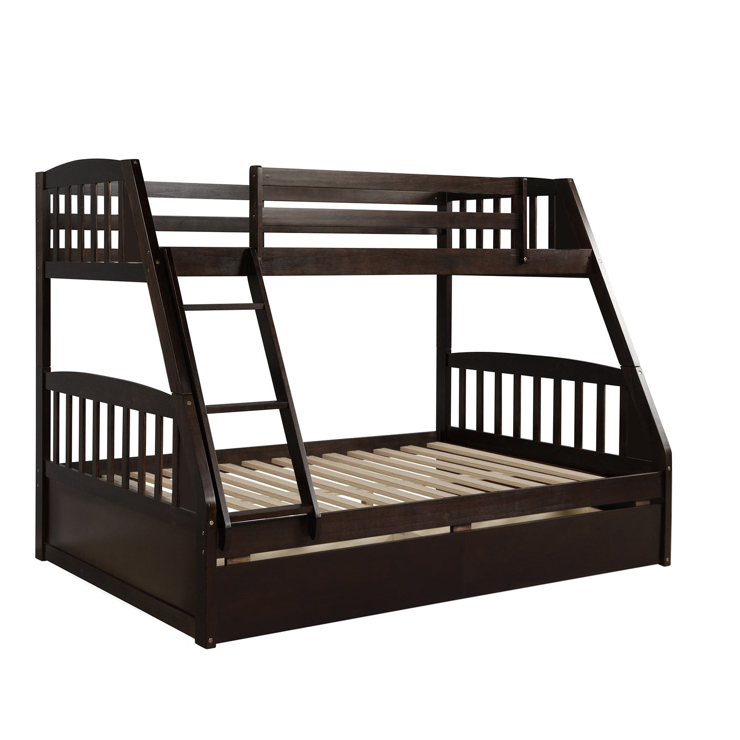 Espresso Twin Over Full Bunk Bed with Storage Drawers