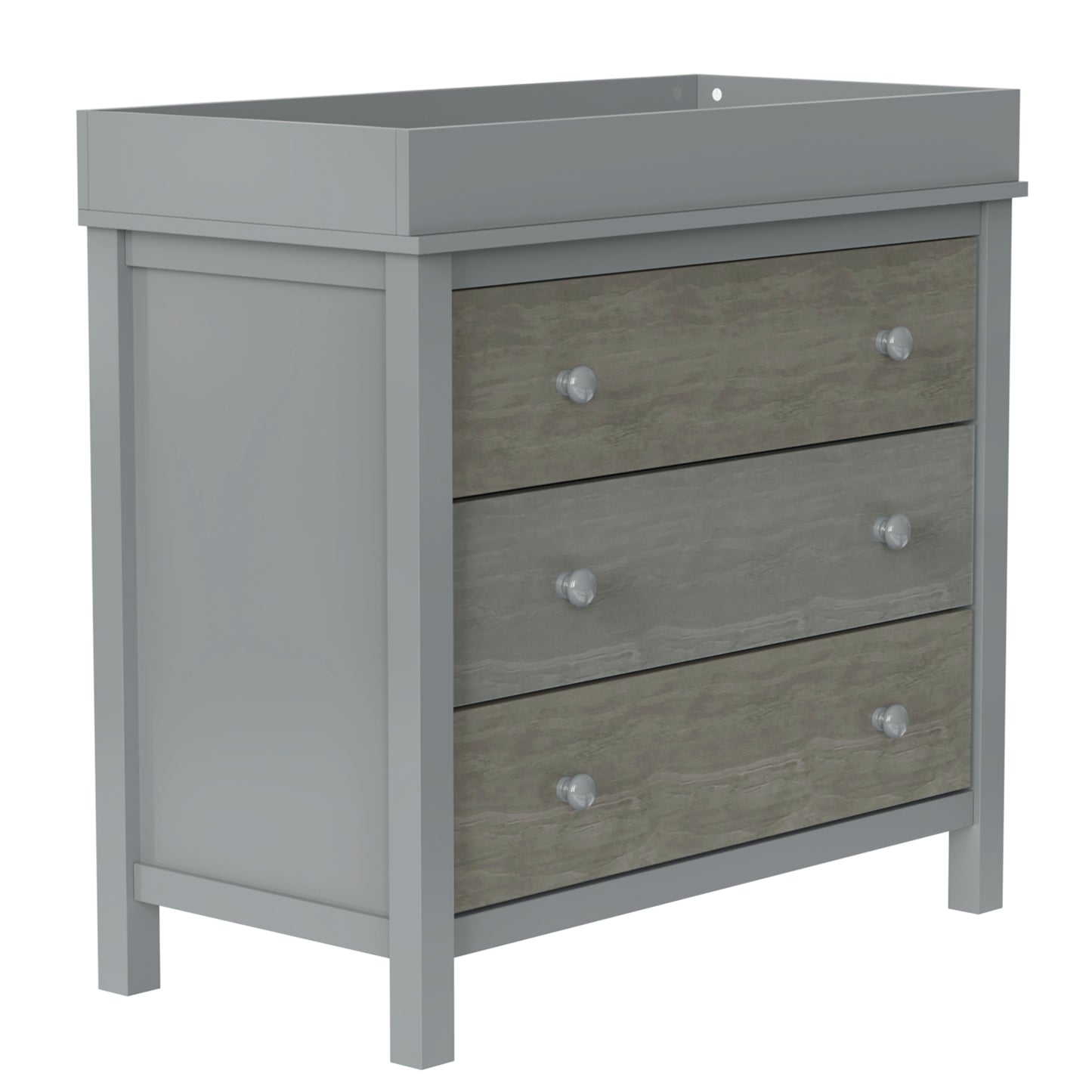 3-Drawer Changer Dresser with Removable Changing Tray in Gray