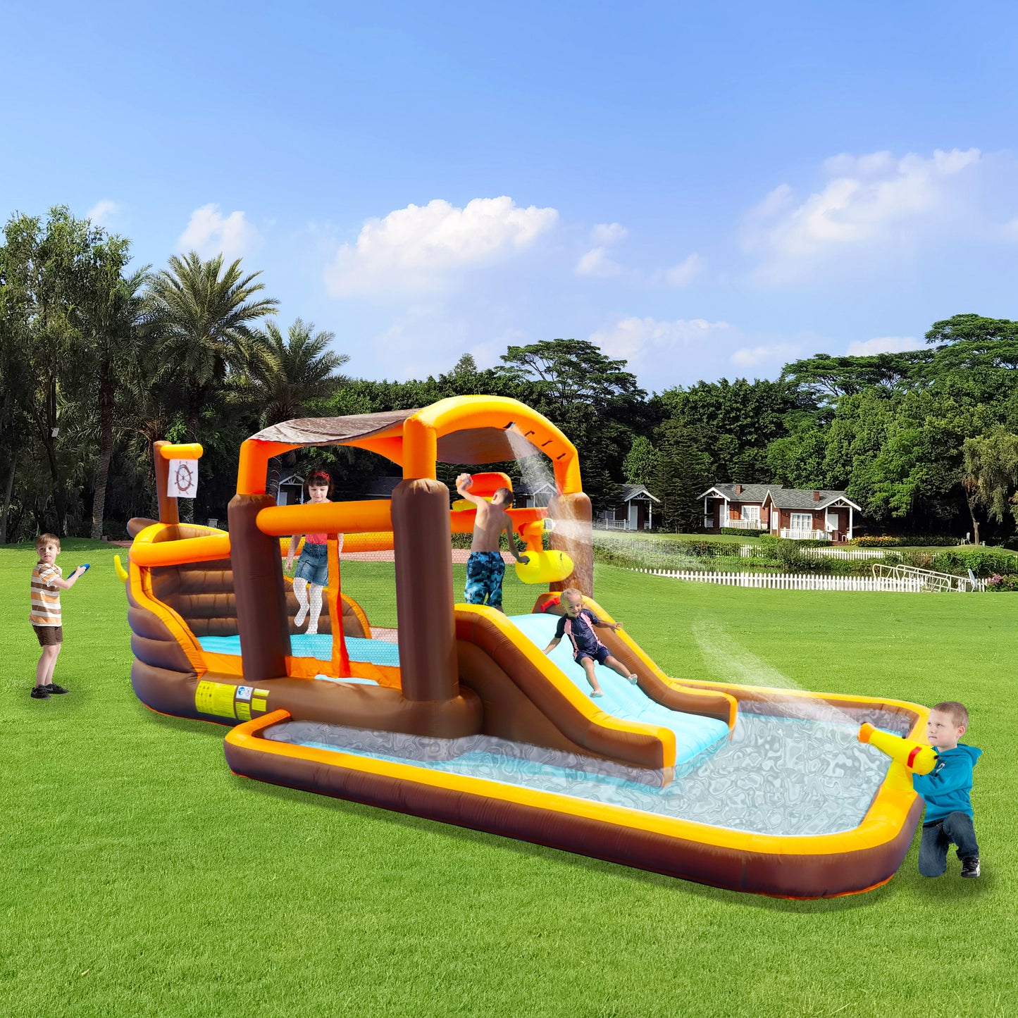 Cruise Ship Themed Inflatable Water Park Playground