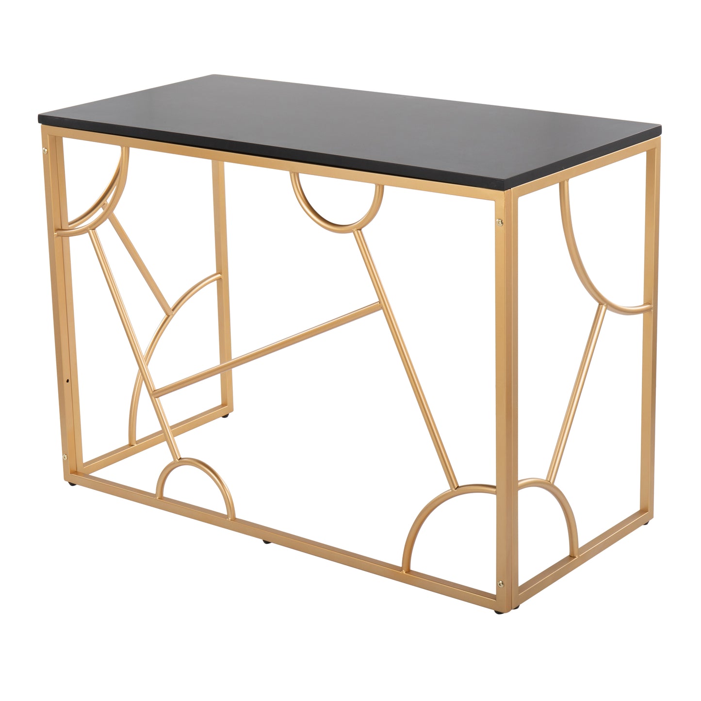 Elegant Contemporary Black and Gold Desk by LumiSource