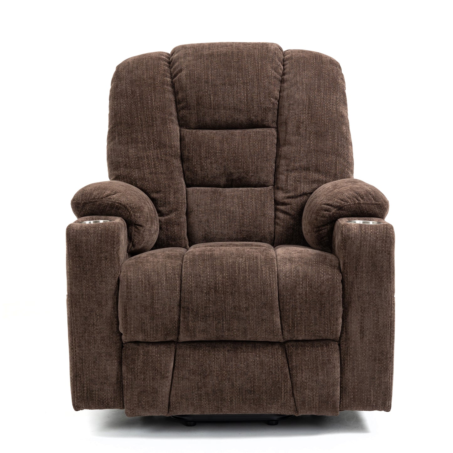 EMON'S Large Power Lift Recliner Chair with Massage and Heat, Overstuffed Wide Recliner with USB and Type C Ports, Brown