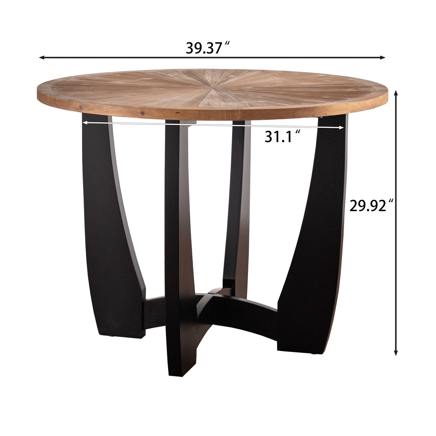 Scattered Pattern Retro Round Coffee Table with Cedar Legs