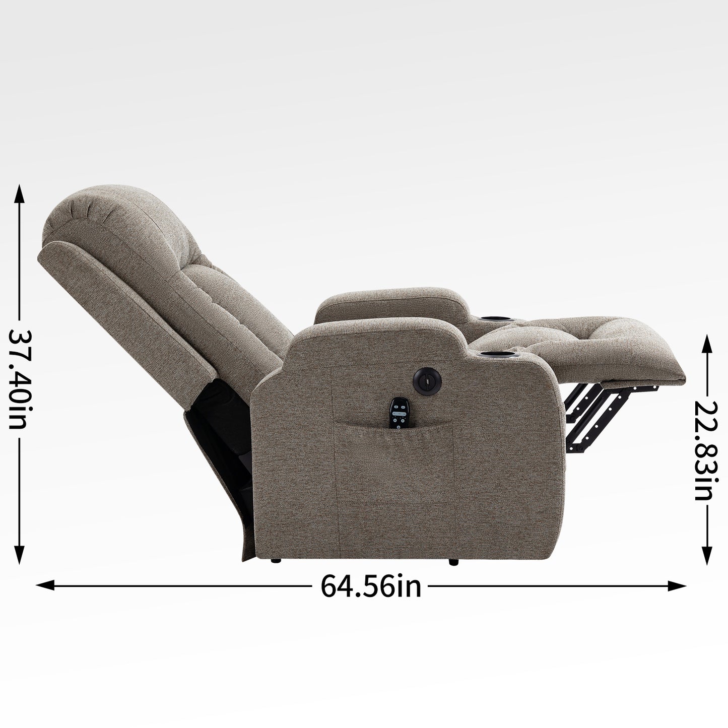 Electric Brown Recliner Chair with Lift, Massage, and Lumbar Heating