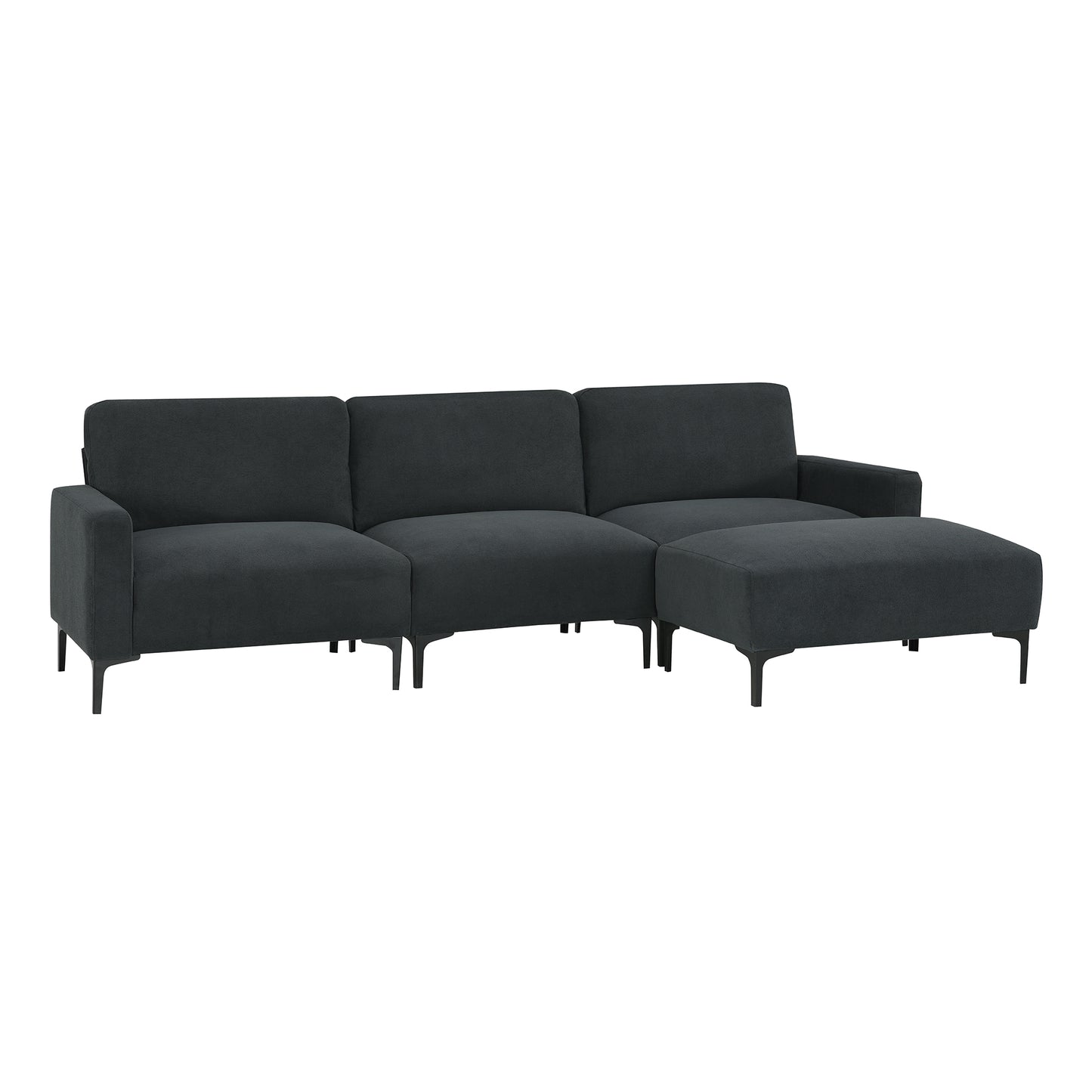 Modern L-shaped Sectional Sofa with Convertible Ottoman for Living Spaces