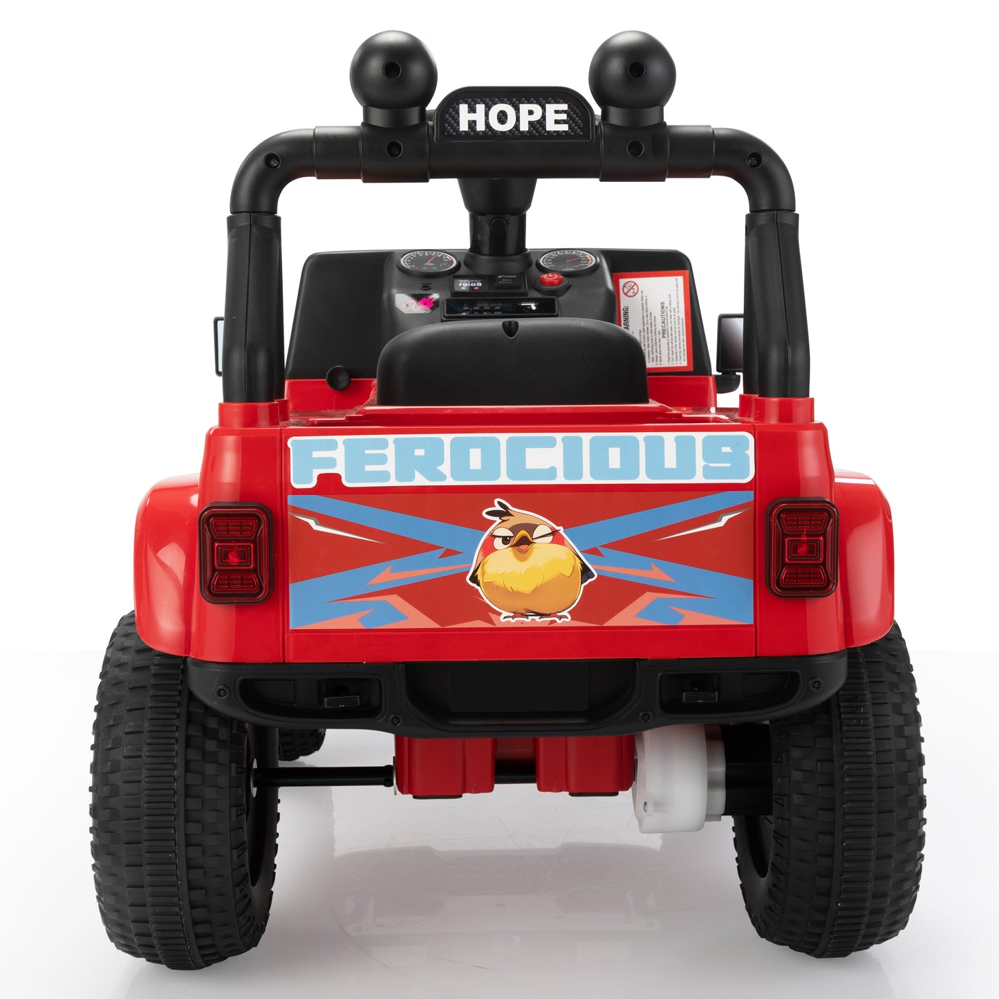 Red Little Bird Jeep - Children's Electric Ride-On Toy Car with Entertainment Features