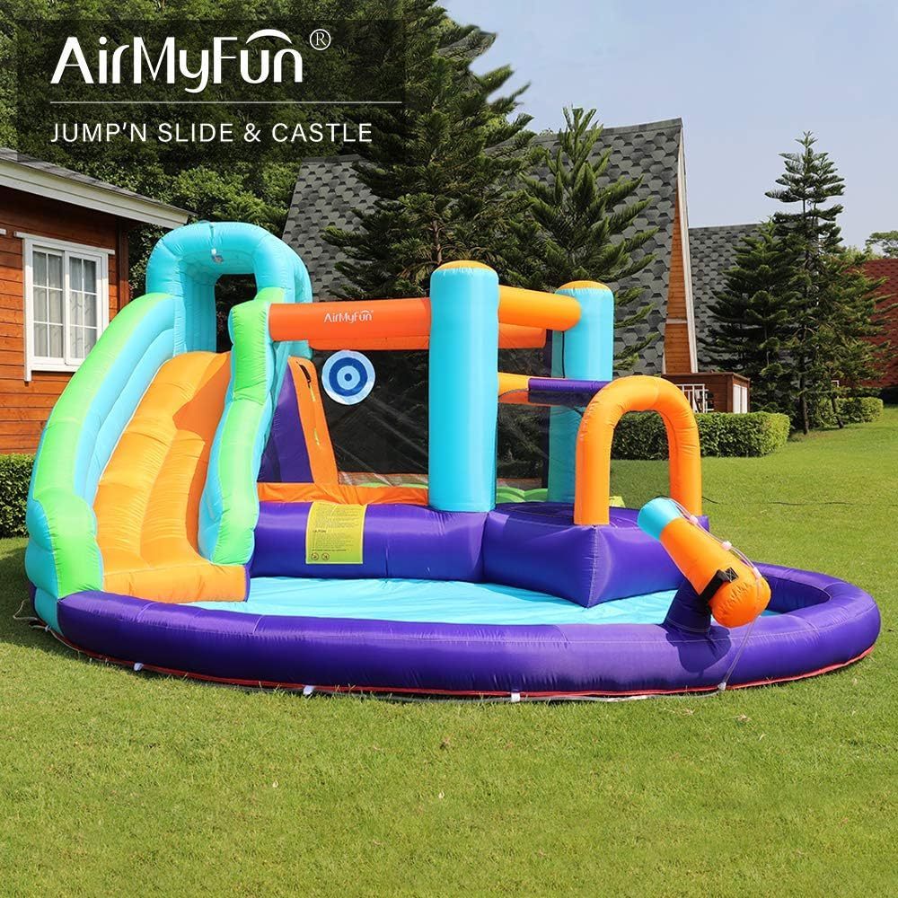 Inflatable Bounce House with Water Slide and Air Blower