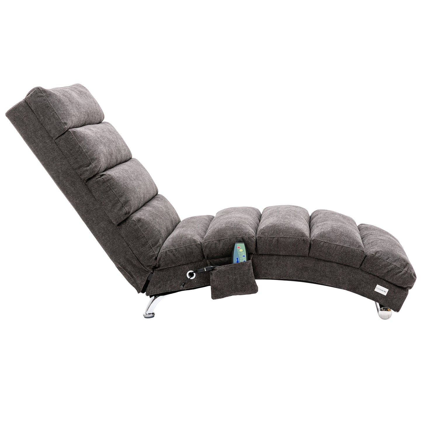 Linen Chaise Lounge Indoor Chair, Modern Long Lounger for Office or Living Room