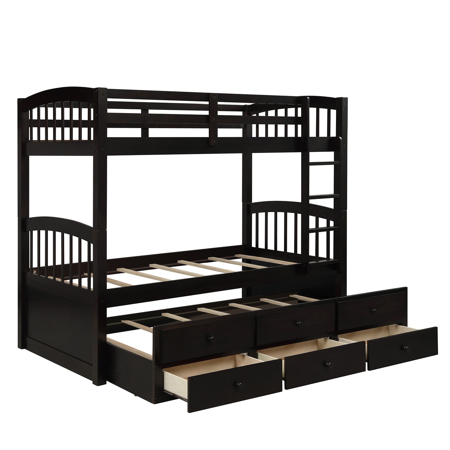 Versatile Twin Bunk Bed with Trundle and Storage Drawers for Stylish Sleepovers