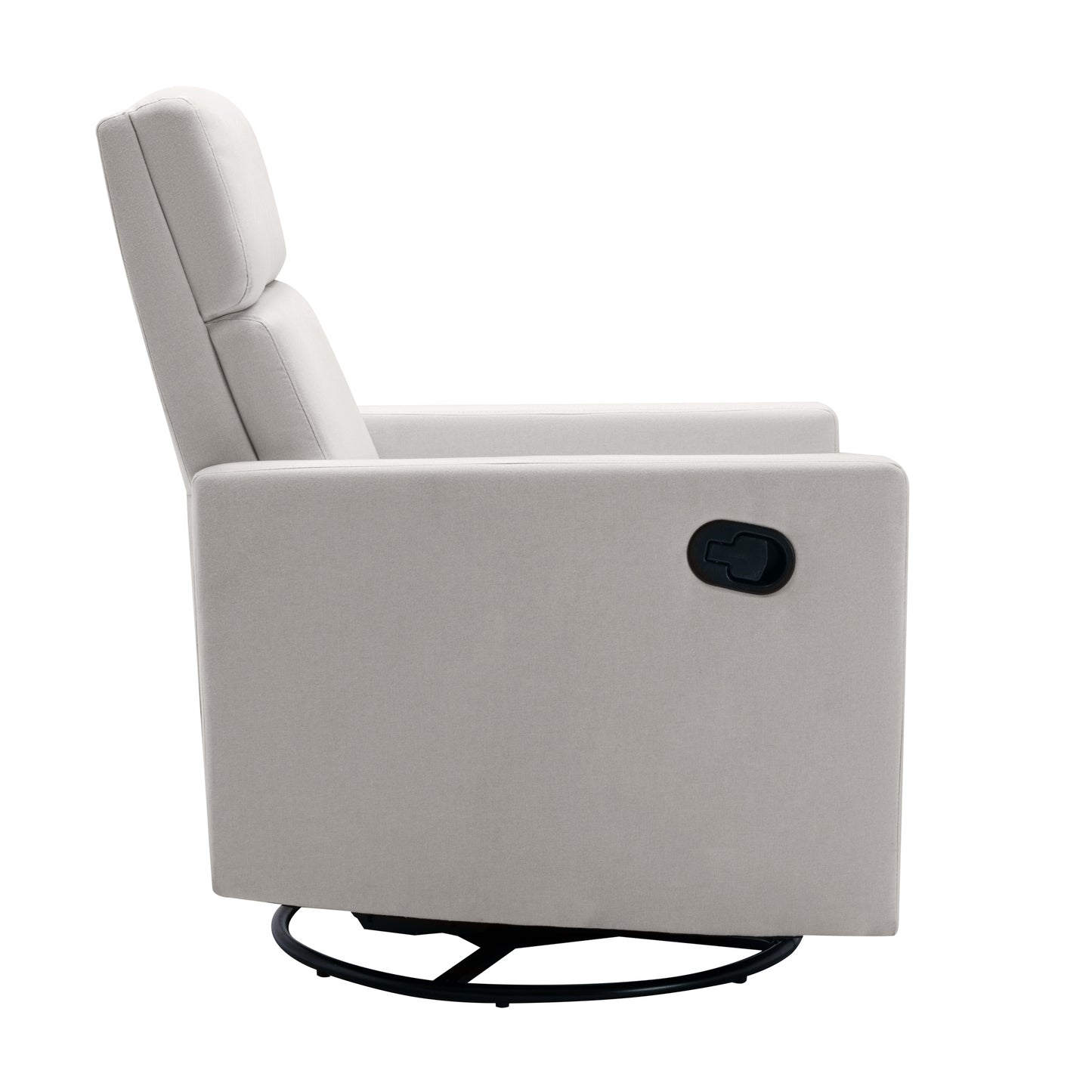 Swivel Reclining Nursery Chair with Modern Beige Upholstery