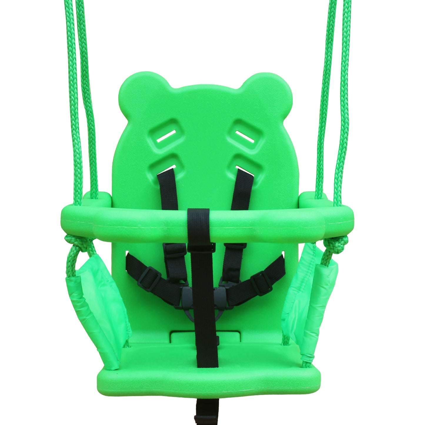 Portable Toddler Baby Swing Set for Indoor and Outdoor Use with Safety Harness and Handrails