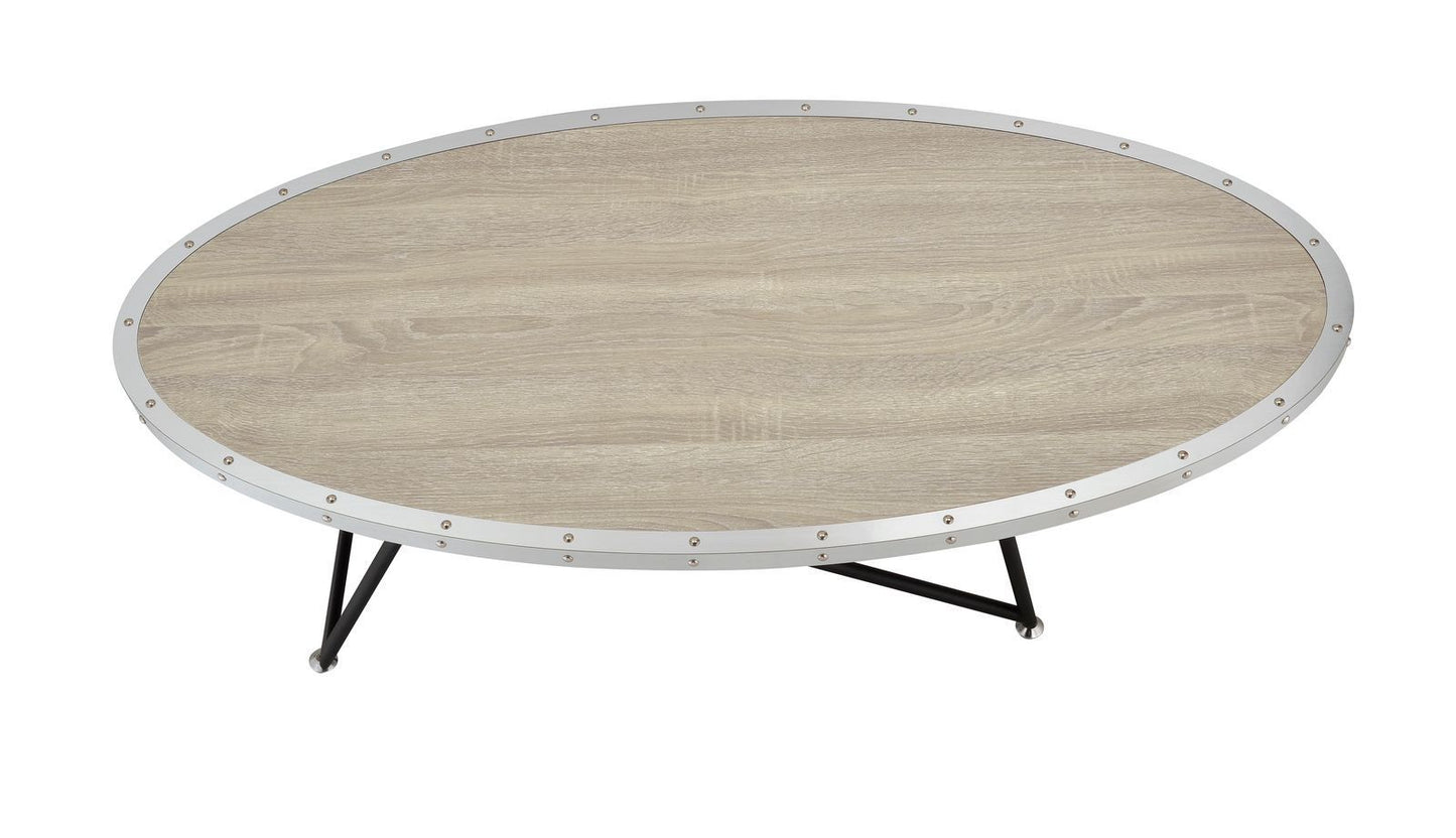 Allis Weathered Gray Oak Industrial Coffee Table