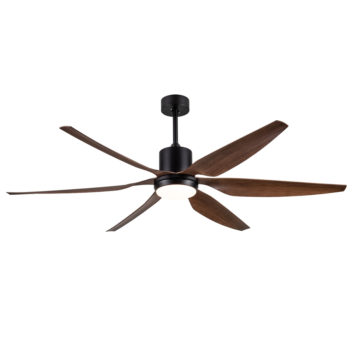 66 Inch Distressed Wood Vintage Ceiling Fan with Integrated LED Lighting and Remote Control