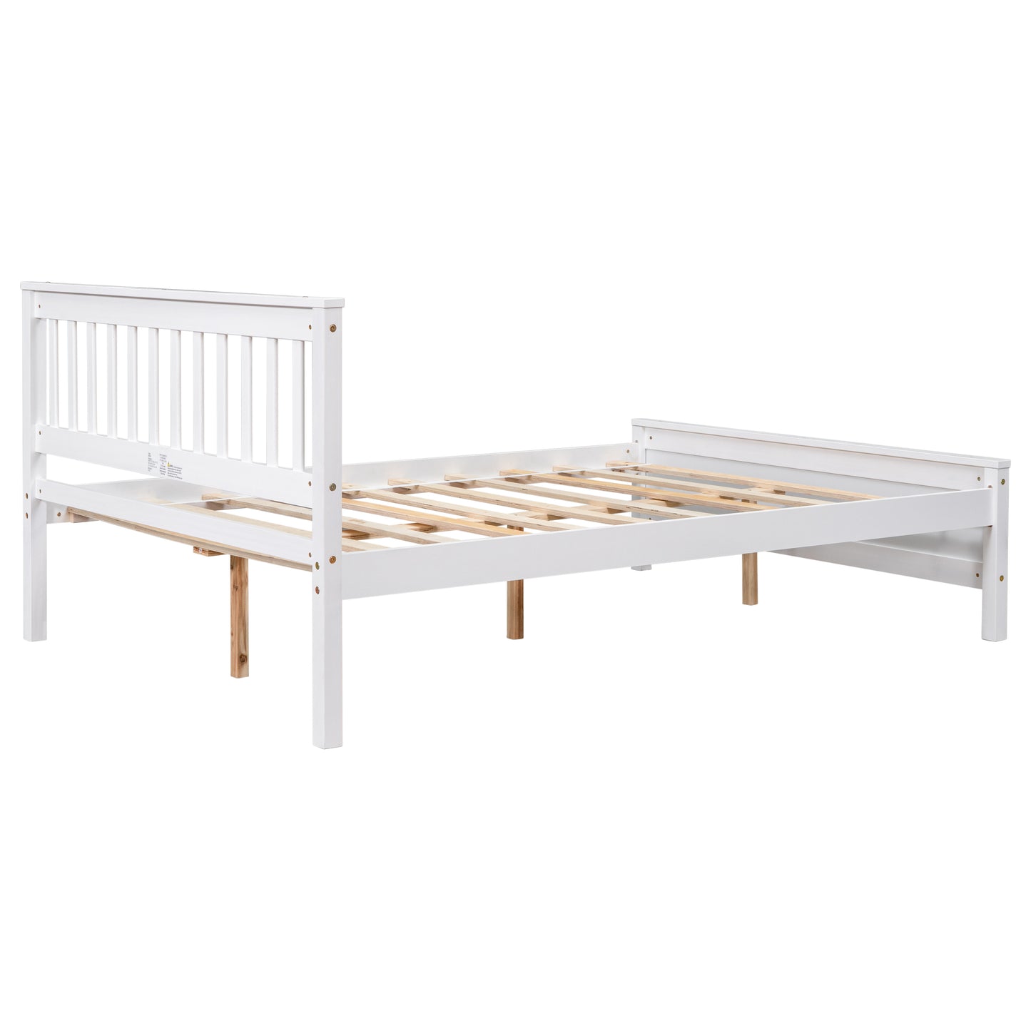 Full Bed with Headboard and Footboard for Kids, Teens, Adults,with a Nightstand ,White