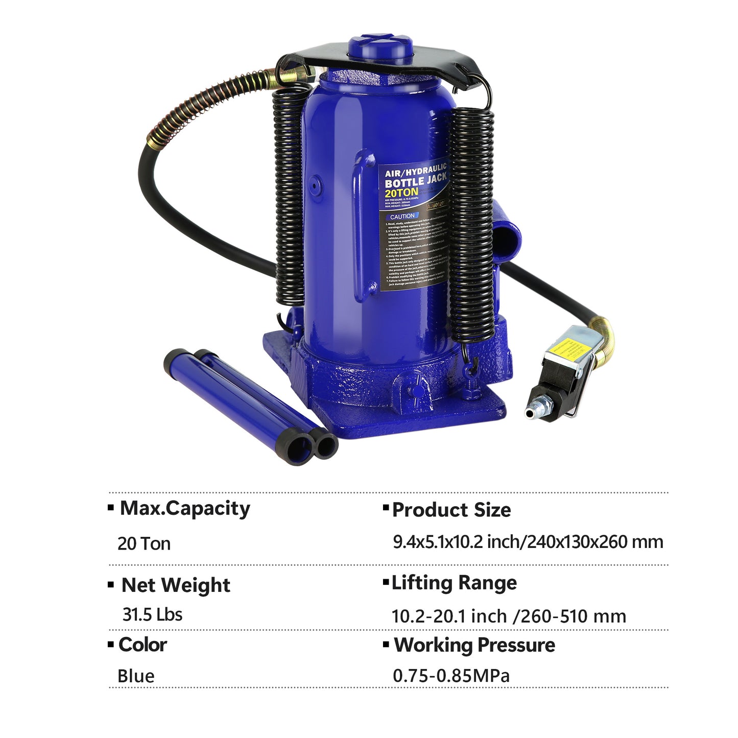 20 Ton Pneumatic Air Hydraulic Bottle Jack for Heavy Duty Lifting and Repair