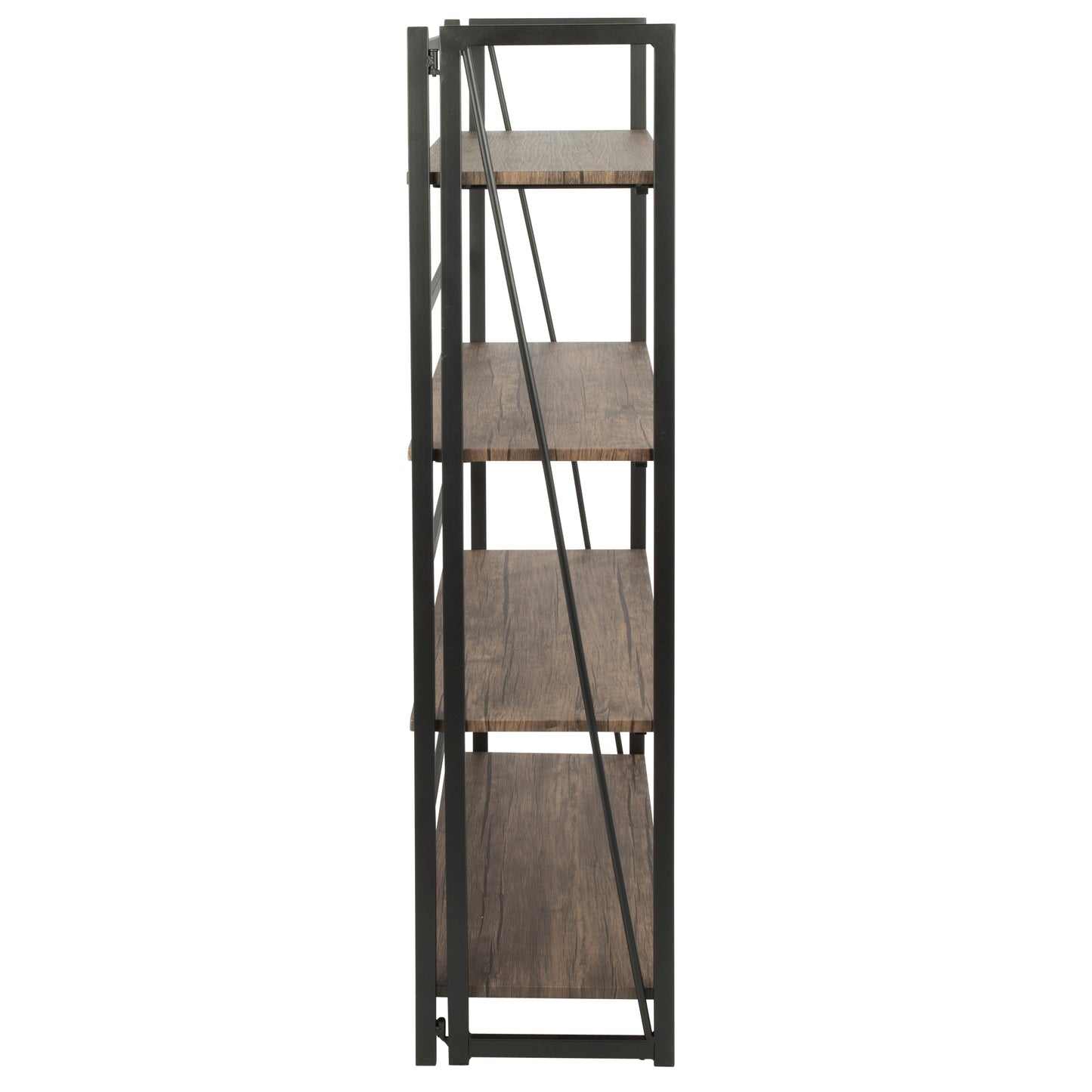 Dakota Industrial Bookcase in Black Metal and Wood by LumiSource