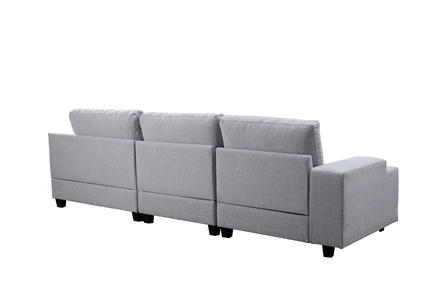 U_Style Stylish Modular Sofa Sectional with Polyester Upholstery with 4 Pillows, 1 Cup Holder with Free Combination for Living Room